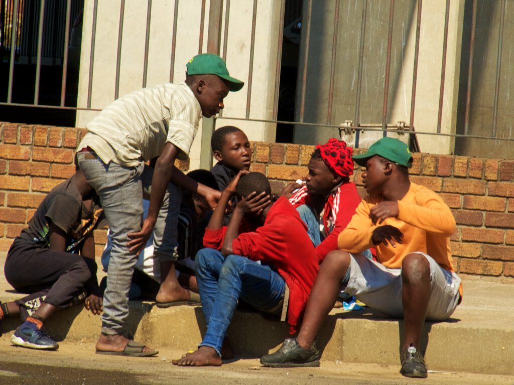 Niños de la calle en Harare (Zimbabue)